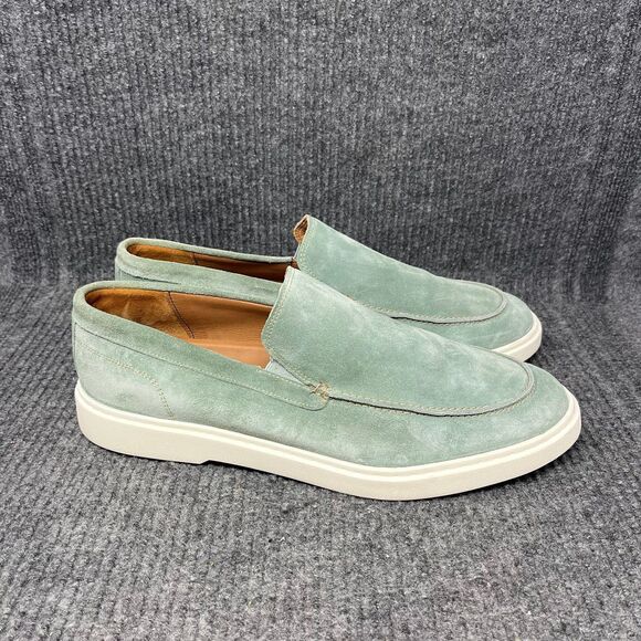 Allen Edmonds Hayes Slip-On Loafer Sage Green Suede Casual Shoes Mens 13 D - Picture 1 of 10